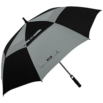 Bild av G4Free Golfparaply, 140/155/175/183 cm (55/63/69/72/80 tum), vindtät, dubbel baldakin, extra stor, överdimensionerad, automatisk, öppna vattentäta paraplyer