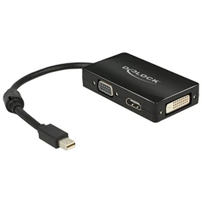 Bild av Delock Adapter mini DisplayPort 1.1 male &gt; VGA / HDMI DVI female Passive Videokonverterare DVI, HDMI, svart