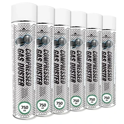 Bild av AABCOOLING Home&amp;Office Compressed Gas Duster tryckluft för rengöring av dator, tangentbord och annan kontorsutrustning, bärbara datorer, PC rengöringssats, aerosoldammare, K4, 6x750ml