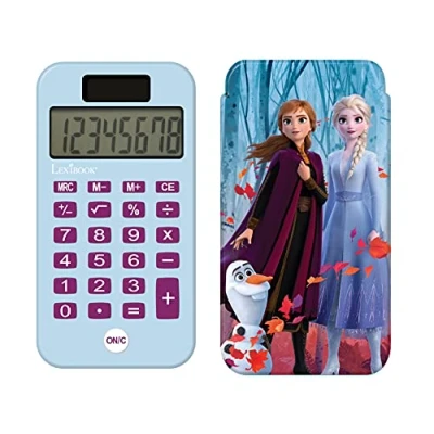 Bild av Fickräknare Disney Frozen, Olaf, konventionella och avancerade räknesystemfunktioner, styvt skyddshölje, med batteri, blå/lila, C45FZ