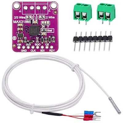 Bild av Youmile MAX31865 PT100/PT1000 RTD temperatur termoelement sensorförstärkarkort 3,3/5 V temperaturdetektormodul för Arduino med 50 till 200 ℃ 0,5 m/1,6 fot 3 trådar PT100 sensorsond