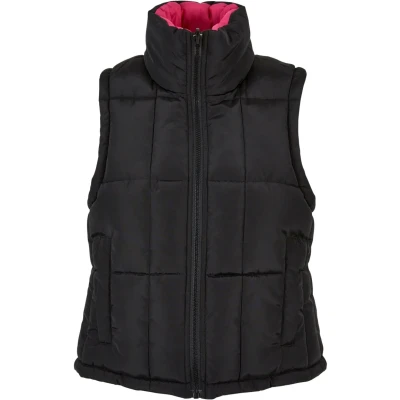 Bild av Urban Classics Reversible Cropped Puffer Väst, Storlek: Large, Black fuchsia