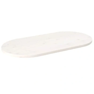 Bild av Bordsskiva vit 90x45x2,5 cm oval massiv furu