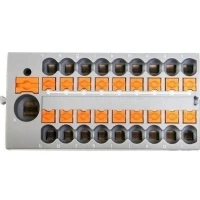 Bild av PHOENIX CONTACT Fördelningsblock grått, 18x2,5mm² + 6mm², möjlighet till ytterligare slingor, märkström 24A, monterad på DIN skena
