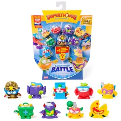 Bild av SuperThings KAZOOM Power Battle 10 pack innehåller (inklusive 1 överraskningsfigur och guldkapten). Förpackning av 2