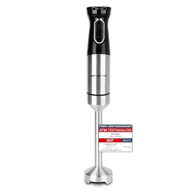 Bild av EMERIO HB 132381 Stavmixer med kraftfull 1 000 watt, puréstav (avtagbar) och knivenhet i slitstarkt rostfritt stål, justerbar hastighet, BPA fri, turbo knopp, ergonomisk