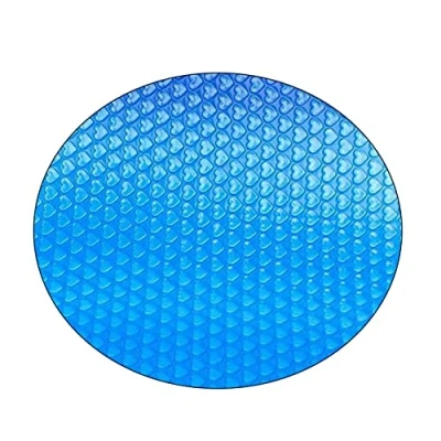 Bild av pool solskyddspresenning rund ø 360 cm solcellsöverdrag solfilm skydd noppfolie poolvärme poolsolpresenning för vattenuppvärmning värmepresenning blå