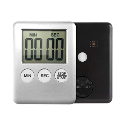 Bild av Kök digital timer matlagning studerande nedräkning klocka LCD skärm display larm köksredskap, silver