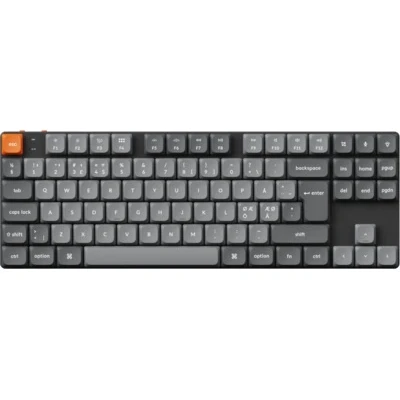 Bild av Keychron K1 MAX QMK/VIA Wireless RGB Hot Swap Low Profile Brown Gray Tangentbord Utan Numpad Nordisk Grå
