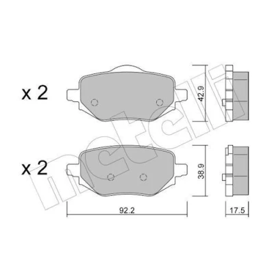 Bild av METELLI 22 1323 0 Jeu de plaquettes frein contact signal d&#039;usure exclu PEUGEOT: 208 II 3/5 portes, 2008 II, OPEL: Corsa F Mokka