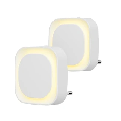 Bild av YUNLEX Nattljusuttag, [2 pack] babynattlampa med skymningssensor Automatisk på/av LED nattlampa, ljusstyrka justerbar i 3 nivåer, för baby, hall, badrum, kök, sovrum, toalettbelysning Varmvit