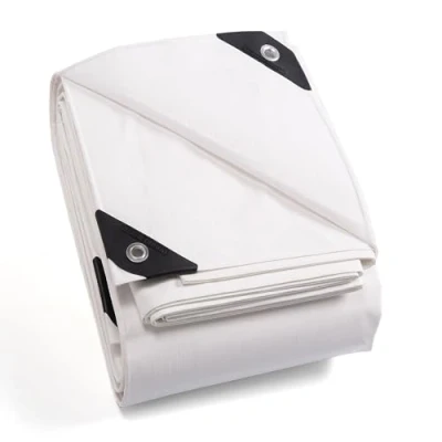 Bild av GUARD SHIELD Presenning med öljetter, vattentät 4 m x m, vit presenning, tygpresenning, 160 g/㎡ skyddspresenning, slitstark, UV stabiliserad, mögelresistent