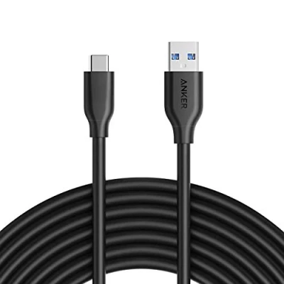 Bild av Anker USB C kabel, Powerline 3.0 till laddningskabel (3 m) med 56k Ohm Pull Up resistor för Samsung Galaxy Note 8, S8, S8+, S9, Oculus Quest, Sony XZ, LG V20 G5 G6, HTC 10 flera.