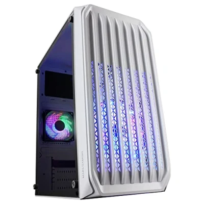 Bild av Mars Gaming MC S2, ultrakompakt Micro ATX PC fodral, främre galler, 2x FRGB fläktar, spelfodral för helsidofönster, stöder vätskekylning upp till 240 mm, vit