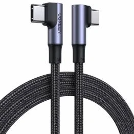 Bild av Ugreen USB C laddkabel med vinkel 2m 100W PD svart vävd