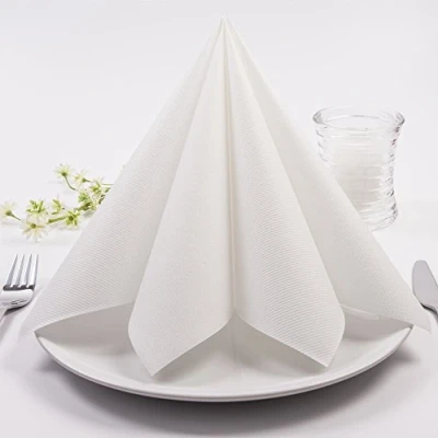 Bild av Sovie Linclass Airlaid servetter i vit färg, 50 stycken engångsservetter, 40 x cm slitstarka, absorberande och formstabila till höst jul