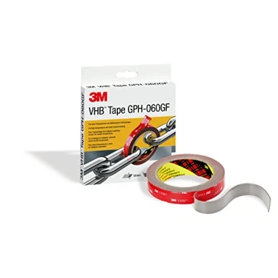 Bild av 3M VHB GPH 060GF monteringstejp dubbelsidig hög temperaturbeständighet, anslutning av aluminium, rostfritt stål, galvaniserat polykarbonat, ABS 19 mm x 3 m, grå, tjocklek: 0,6 (1 pack)