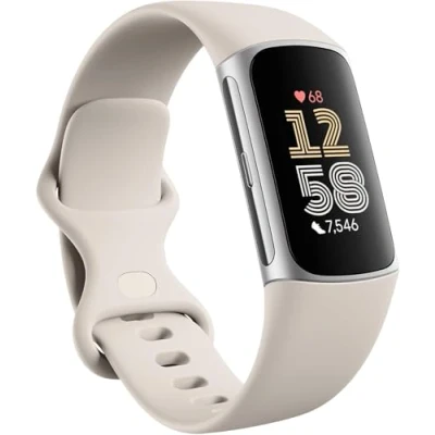 Bild av Fitbit Charge 6 Silver (Beige Silikonband)
