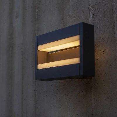 Bild av LUTEC LED utomhusvägglampa Conroy, diffusorer rörlig