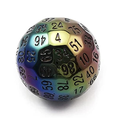 Bild av Bescon Metal Plating 100 Sided Dice, Game Dice D100, Polyhedral Solid Sides 45MM in Diameter (1.8inch)