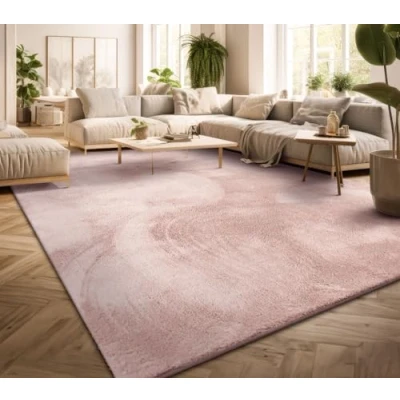 Bild av Matta Vardagsrum Stor Enfärgad Modern Design Tvättbar Gul Guld, Färg: Rosröd, Storlek:200 cm Fyrkant