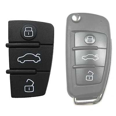 Bild av CHIAVIT Gommino 3 Keys Ersättare Fjärrkontroll Skal Svart Audi A1 A3 A4 A5 A6 A8 S4 S5 Q5 Q7 Reservdelar Nycklar Bil Logo Omslag Membran Tryckknappar