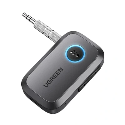 Bild av UGREEN Bluetooth 5.3 Adapter Car with 3.5mm AUX Jack and Built in Microphone Handsfree Calls for Speakers.（Grå）