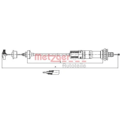 Bild av METZGER 11.3058 Câble d&#039;Embrayage avec réglage automatique COFLE PEUGEOT: 206 3/5 portes, SW, 206+ portes