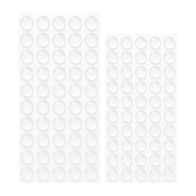 Bild av Silikonbuffert, 100 pack, 50 x Ø 10 mm + 8 självhäftande elastisk buffert i transparent, skyddande buffertar, stoppbuffertdynor, möbelbuffert för skåp, lådor, dörr, bräda,