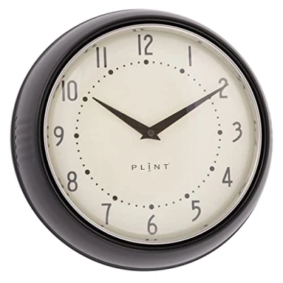 Bild av PLINT Retro Wall Clock Silent Non Ticking Decorative Black Color Clock, Style Decoration for Kitchen Living Room Home, Office, School, Easy to Read Large Numbers