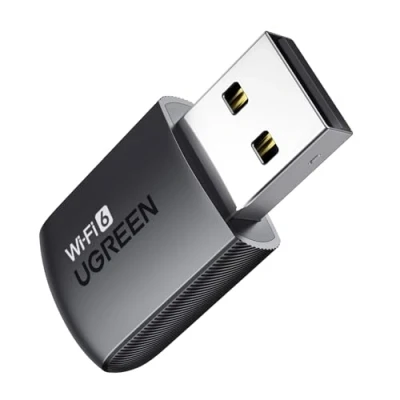 Bild av UGREEN WLAN Stick AX900 WiFi 6 Adapter PC Dual Band 2.4G/5.8GHz, Internet med inbyggd drivrutin, WPA3 SAE kryptering, kompatibel Windows 11/10 och Linux.