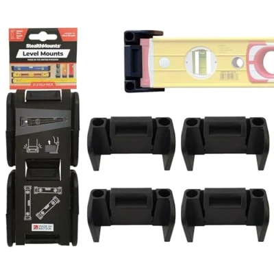 Bild av StealthMounts Universal nivåhållare låsnivåmonteringsklämmor för 90% av nivåerna (2 pack) håll din kartläggningsutrustning organiserad med enkel organisation.