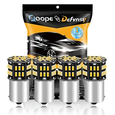 Bild av DEFVNSY Förpackning med 4 1156 BA15S 3014 54 SMD Varmvit 3000K LED Lampor 12V för bil Blinkers Interiör RV Husbil Trailer Båt Backup Bakljus