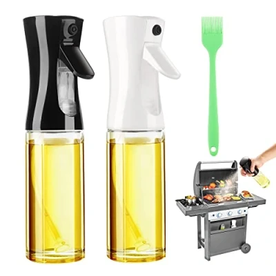 Bild av DOBIGER Oljespray i glas för köket, 200 ml, sprayolja med 1 silikonborste, olivolja, spray kök, grill, pasta, sallader, 2 stycken