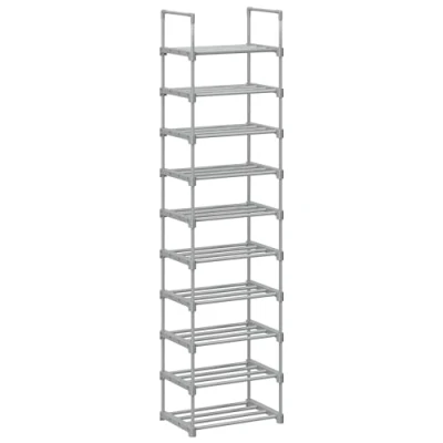 Bild av SONGMICS Stort 10 hyllstativ, metallförvaringsarrangör, anpassningsbar design, utrymmesbesparande och mångsidigt ställ för vardagsrumskök, 45 x 30 174 cm, grå LSA025G02