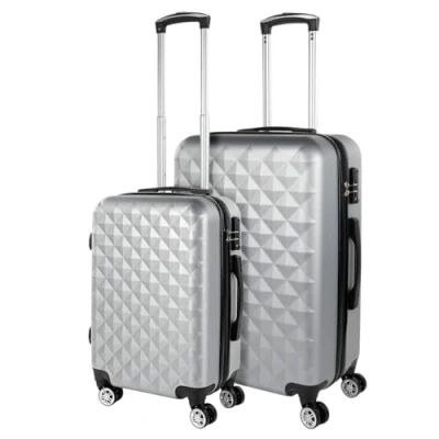 Bild av ITACA Resväskor Set 4 hjul resväska 2 ST. Medium och kabin ABS Materialbeständig lätt med TSA Hänglås, Silver
