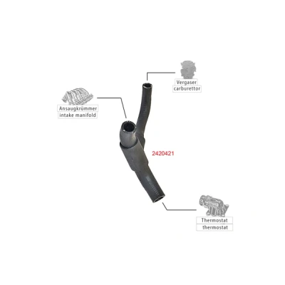Bild av METZGER 2420421 Durite De Refroidissement EPDM (éthylène propylène diène caoutchouc) VOLKSWAGEN: GOLF 2, Polo II 3/5 portes