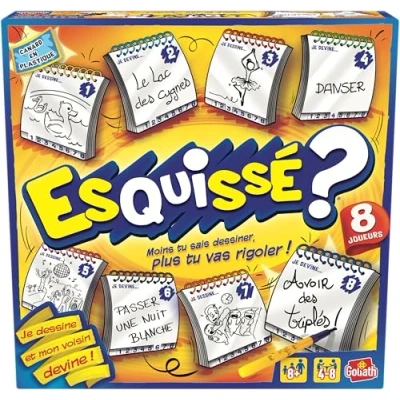 Bild av Goliath Esquissé (fransk version), brädspel från 8 år gissa din ritning till dina grannar inklusive anteckningsböcker att rita