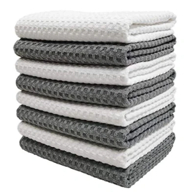 Bild av Polyte Ultrapremium Rengöringsduk för kök och disk våffelbindning mikrofiber 8 pack grå, vit 40 x 71 cm