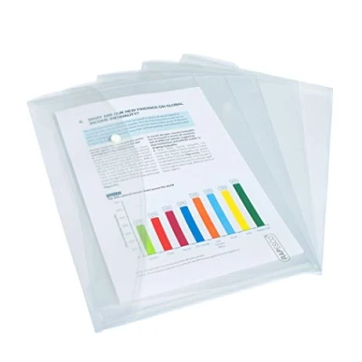 Bild av Rapesco 0695 Kuvertmapp, A4+/Foolscap, Klar Transparent, 5 Pack
