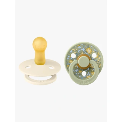 Bild av BIBS x Liberty Colour Napp 2 Pack Latex Stl Rund, Eloise/Sage Mix