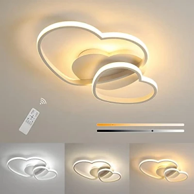 Bild av Riserva Modern dimbar LED taklampa, 40W 4800LM taklampa med hjärtformad design, fjärrkontroll/APP för sovrum, vardagsrum, kök, Φ50cm