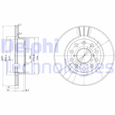 Bild av Bromsskiva Delphi BG3268