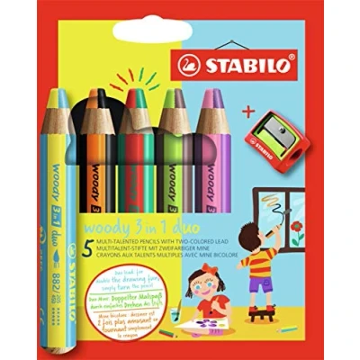 Bild av STABILO woody 3 in 1 duo 882/05 2 Färgpennor, Flerfärgad, 5 st