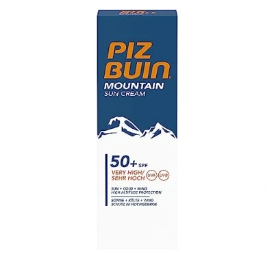 Bild av Piz Buin Mountain solskyddsmedel med SPF 50+, solskydd speciellt för skidåkning och vandring, mot vind kyla, 50 ml