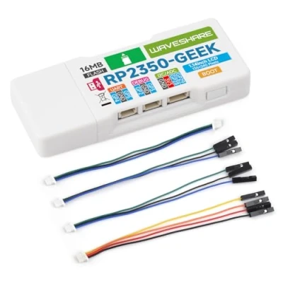 Bild av Waveshare RP2350 GEEK Development Board, Based On Microcontroller, with 1.14inch 65K Color LCD, USB Debugging Downloader, White Plastic Case