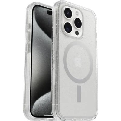 Bild av Otterbox Symmetry Clear för Magsafe skal iPhone 15 Pro, stöttåligt, fallsäkert, skyddande tunt skal, testad till militärstandard x3, Stardust