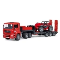 Bild av Bruder MAN TGA Low loader truck with Manitou Telescopic