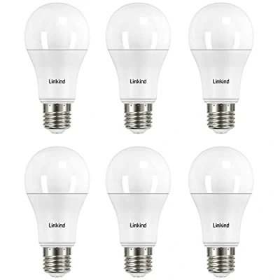 Bild av Linkind LED E27 Edison skruvlampa, 13,2 W (motsvarar 100 W), A60 mjuk vit 2700 K, 1521 lumen, icke dimbar, frostad, ERP, CE certifierad, paket med 6