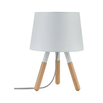 Bild av Paulmann 79646 Neordisk bordslampa Berit max. 1x20W för E27 lampor sänglampa vit/trä 230V tyg/trä/metall utan glödlampa